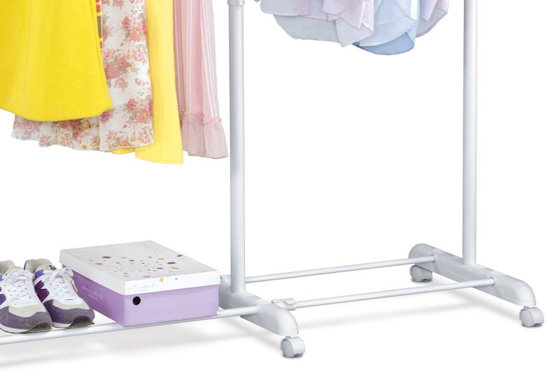 Stojan na šaty nastaviteľný biely