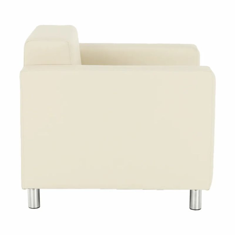 Moderné kreslo v béžovej ekokoži