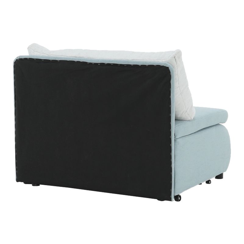 Moderné rozkladacie kreslo s úložným priestorom, mentolová-krémová