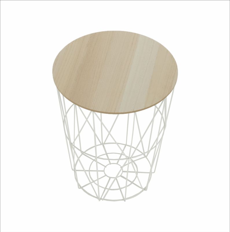 Netradičný príručný stolík TYP 3, prírodná-biela