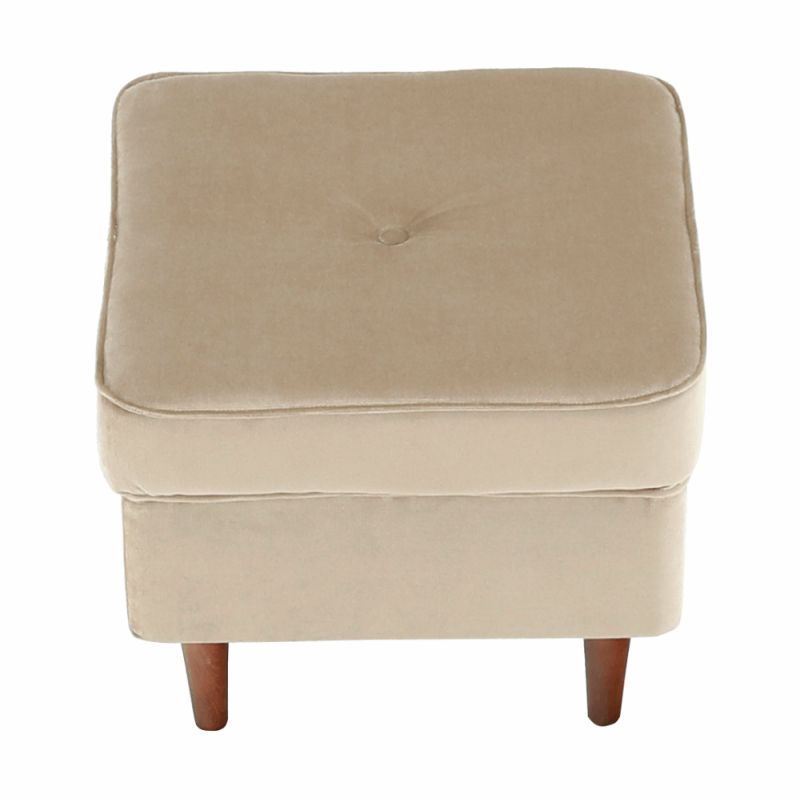 Taburet v nadčasovom dizajne, béžovozlatá-orech