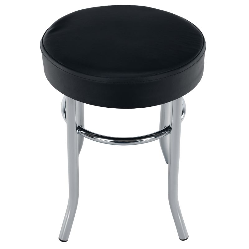 Taburetka, ekokoža čierna-kov chróm