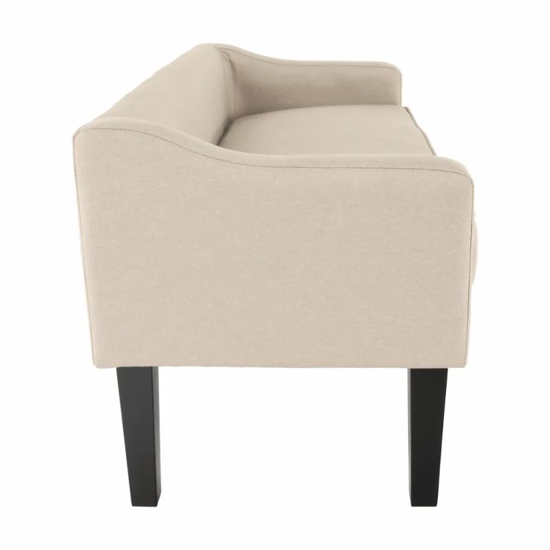Elegantná lavica v béžovej látke