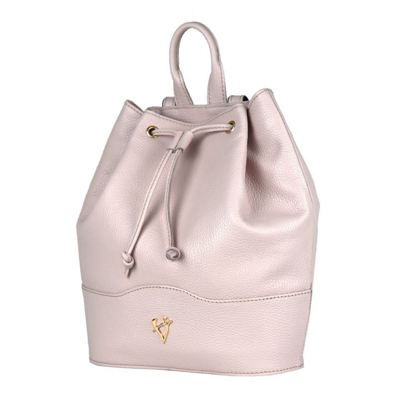 Kožený batoh z pravej kože v ružovej farbe