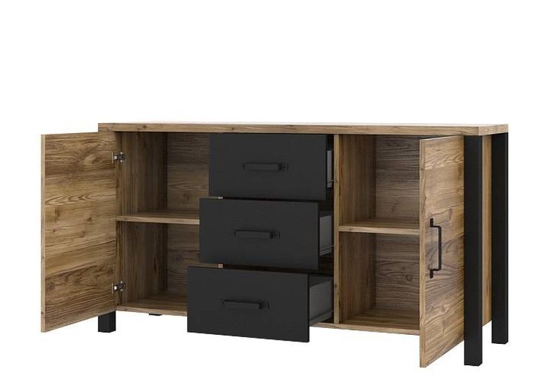 Komoda HEL. 26, appenzeller fichte-čierna