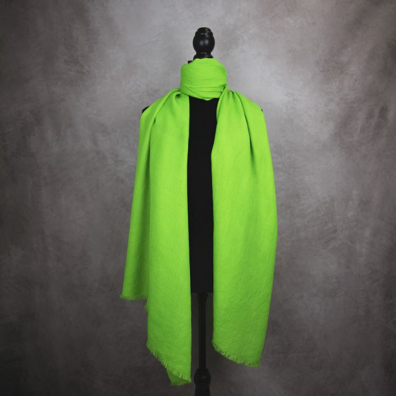 Zimný šál z Merino vlny, Zelený