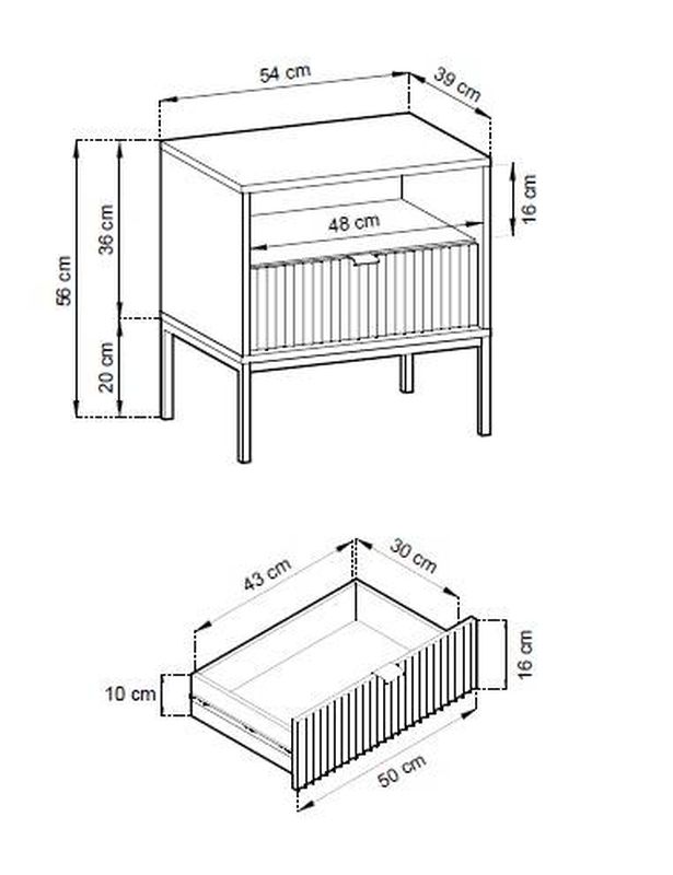 Nočný stolík na nožičkách, čierna
