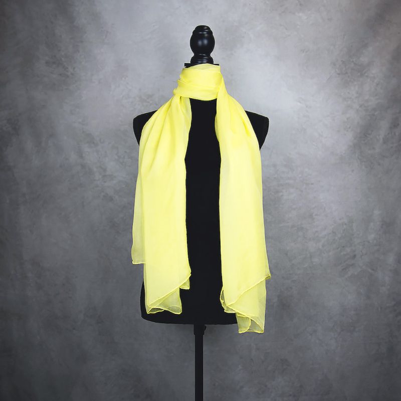 Hodvábny šál ŽLTÝ 180 x 110cm