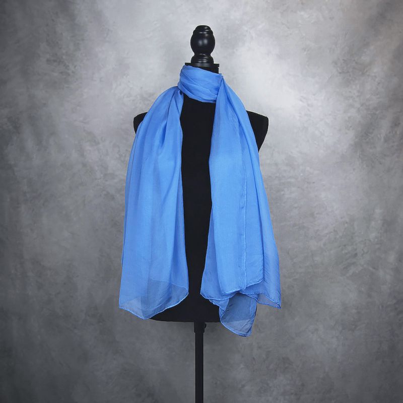 Hodvábny šál ZAFÍROVO MODRÝ 180 x 110cm