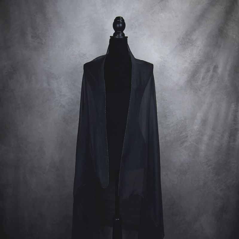 Hodvábny šál ČIERNY 180 x 110cm