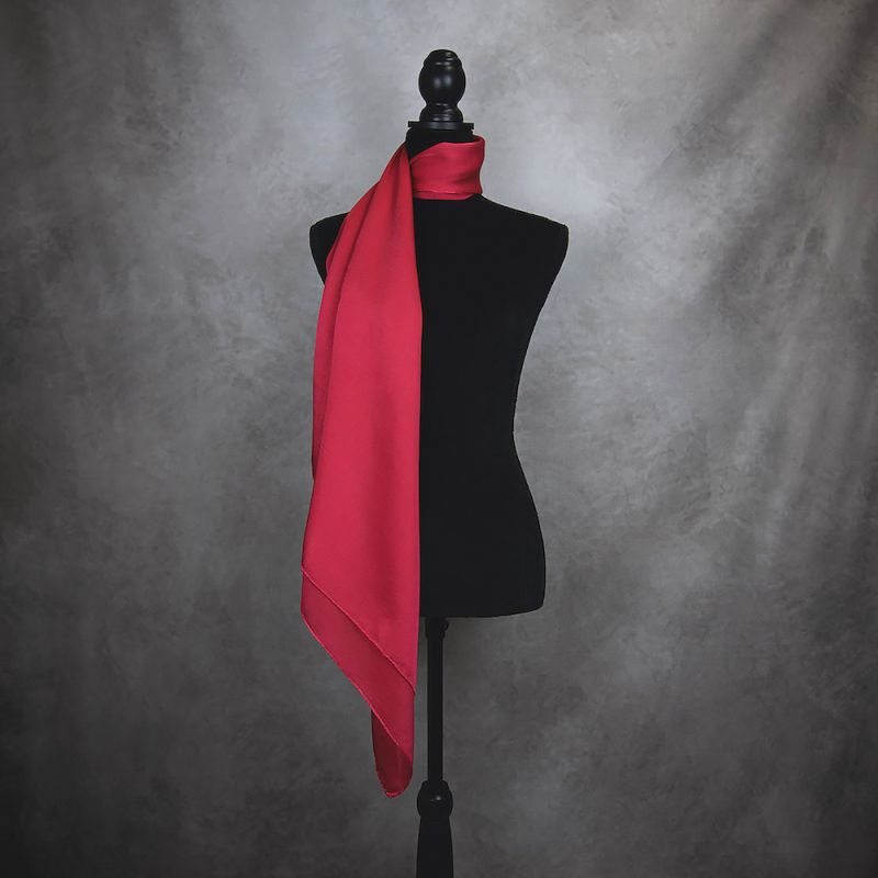 Hodvábna šatka RUŽOVO-ČERVENÁ 90 x 90cm