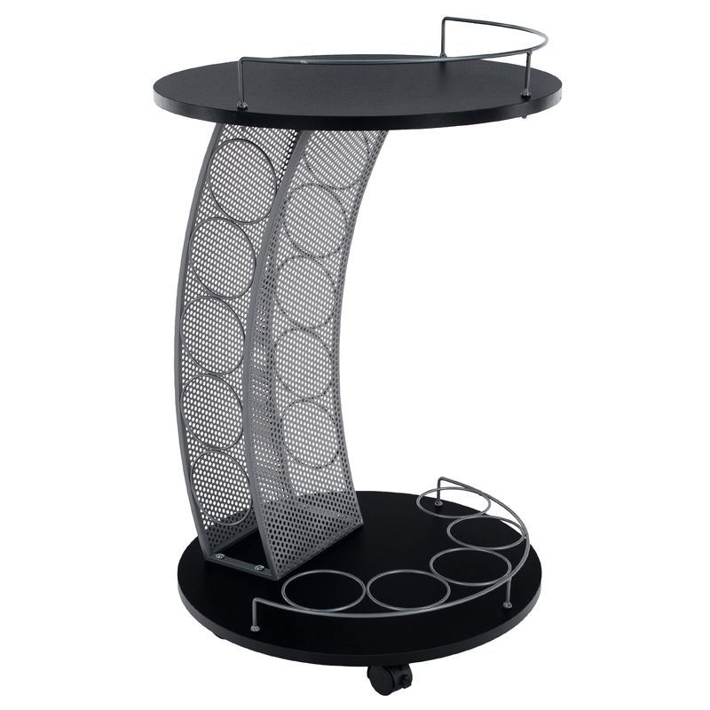 Servírovací vozík, kov+čierna