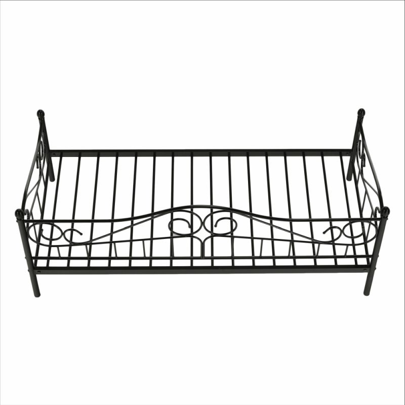 Kovová posteľ čierna, 90x200