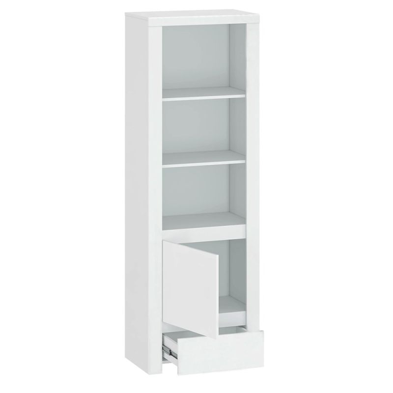 Regál 1D1S v bielom lesku