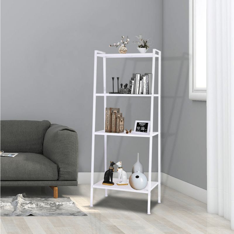 4-policový kovový regál biely