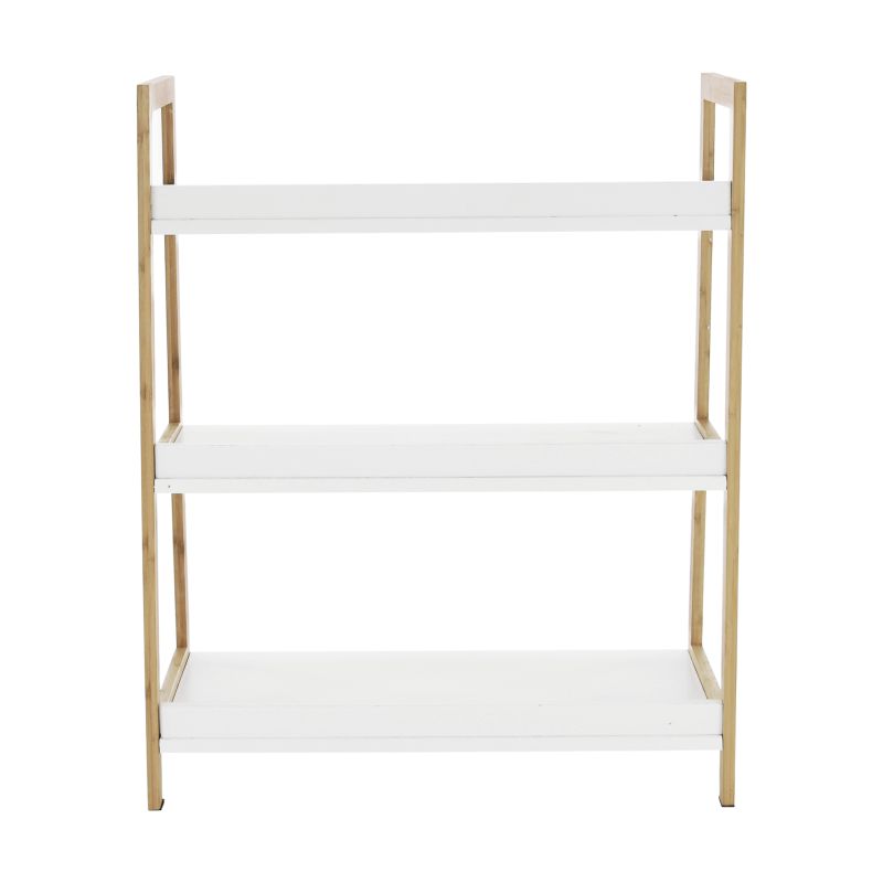 3-policový regál, biela-prírodná