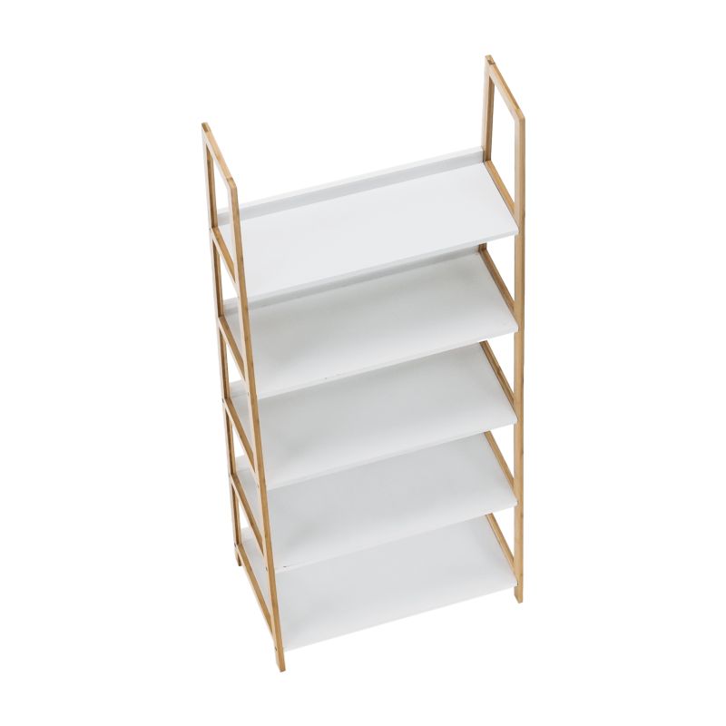 5-policový regál, biela-prírodná