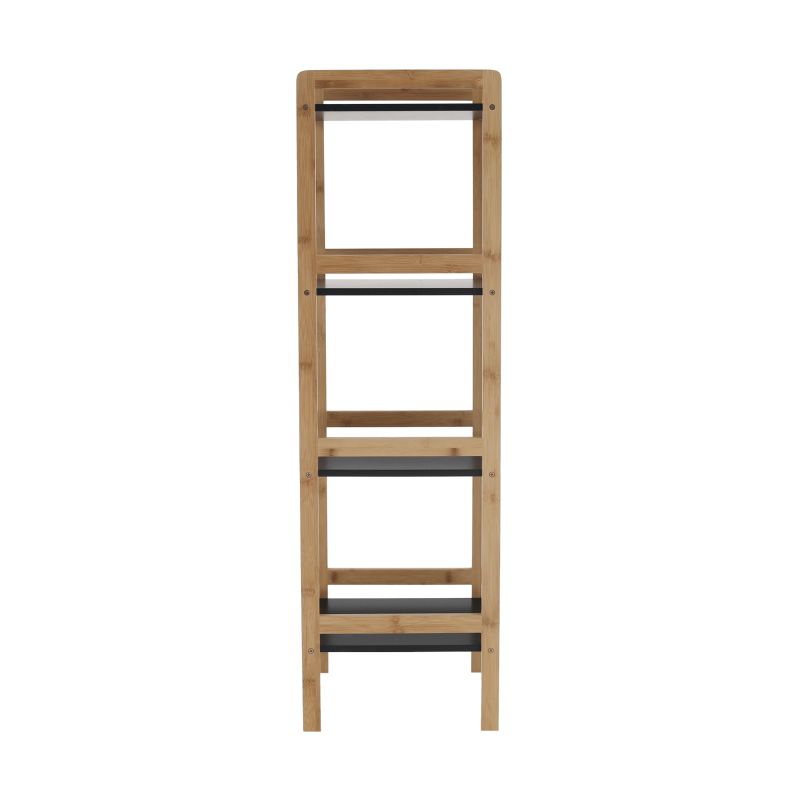 4-policový regál, prírodná-čierna