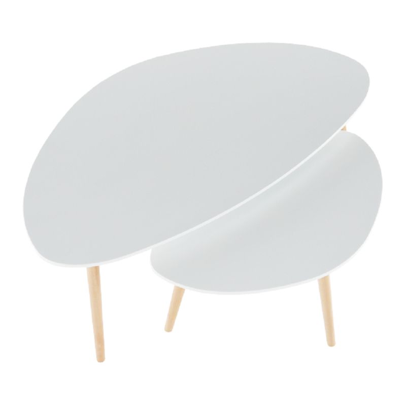 Set dvoch stolíkov v bielej farbe-nožičky buk