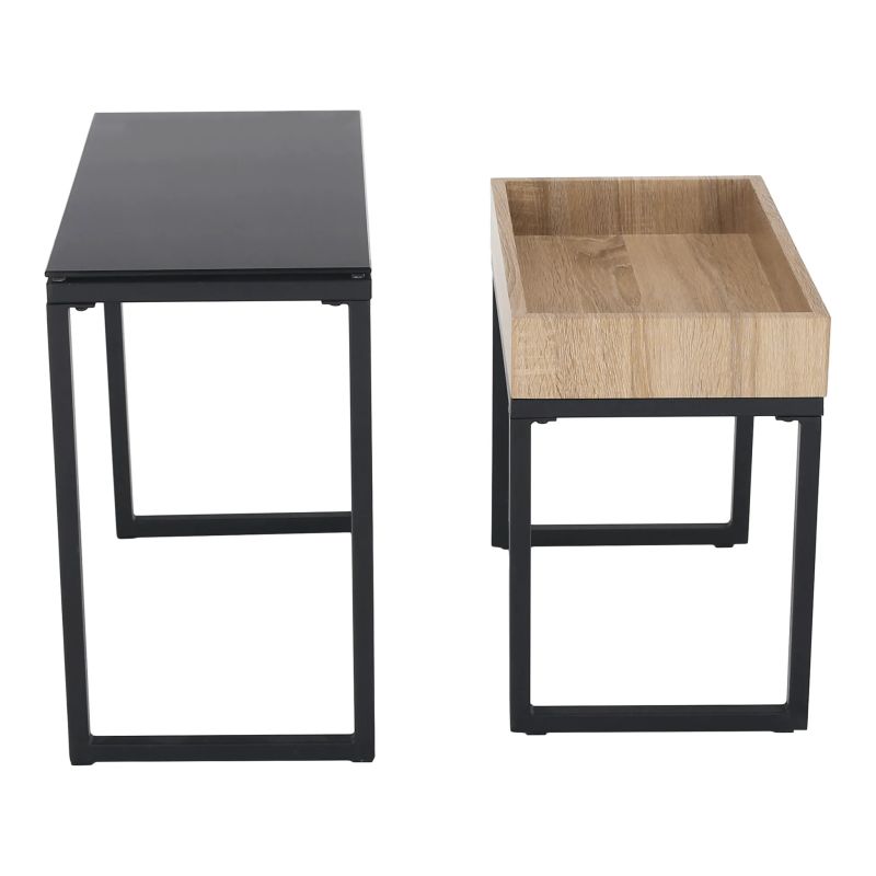 Set dvoch stolíkov, dub-čierna