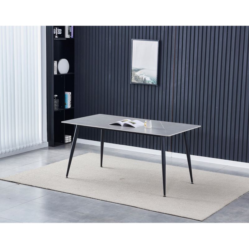 Stôl jedálenský 160x90, doska spekaný kameň v imitácii matného mramoru