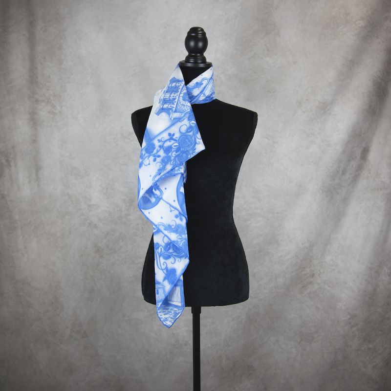 Módna hodvábna šatka SLOVENSKO BLUE, 90 x 90cm