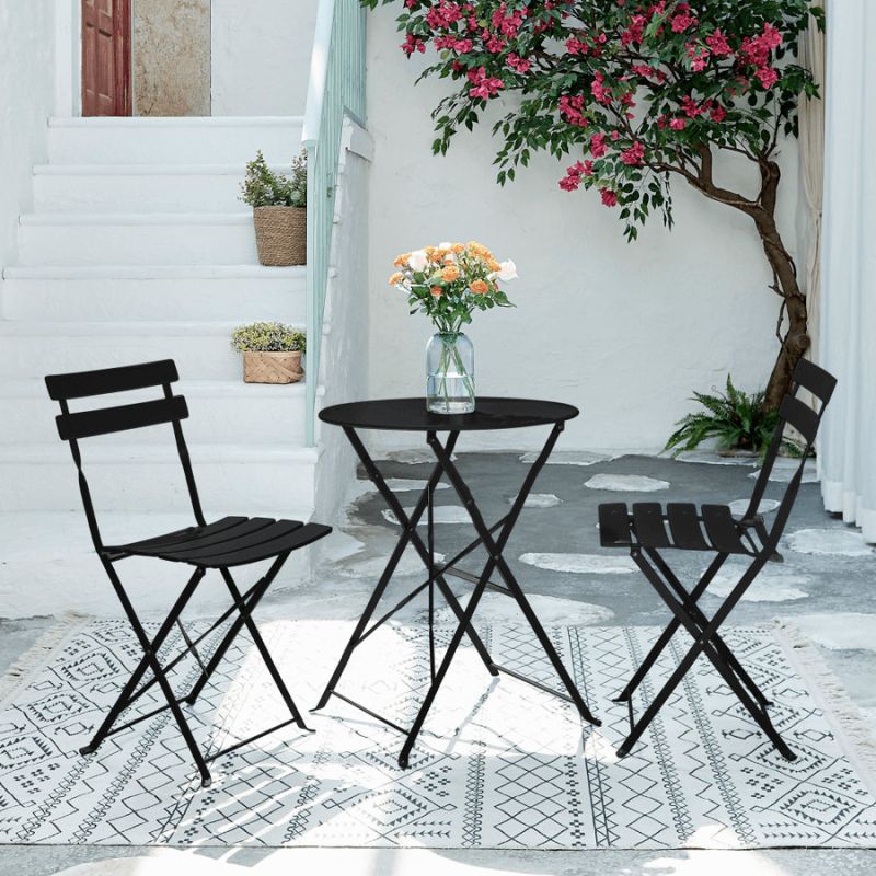 Záhradný set 1+2, oceľ čierna