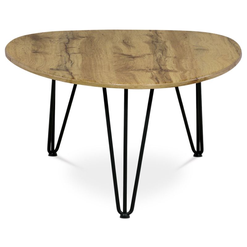 Konferenčný stôl 120x67, MDF doska, dekor divoký dub, čierny kov