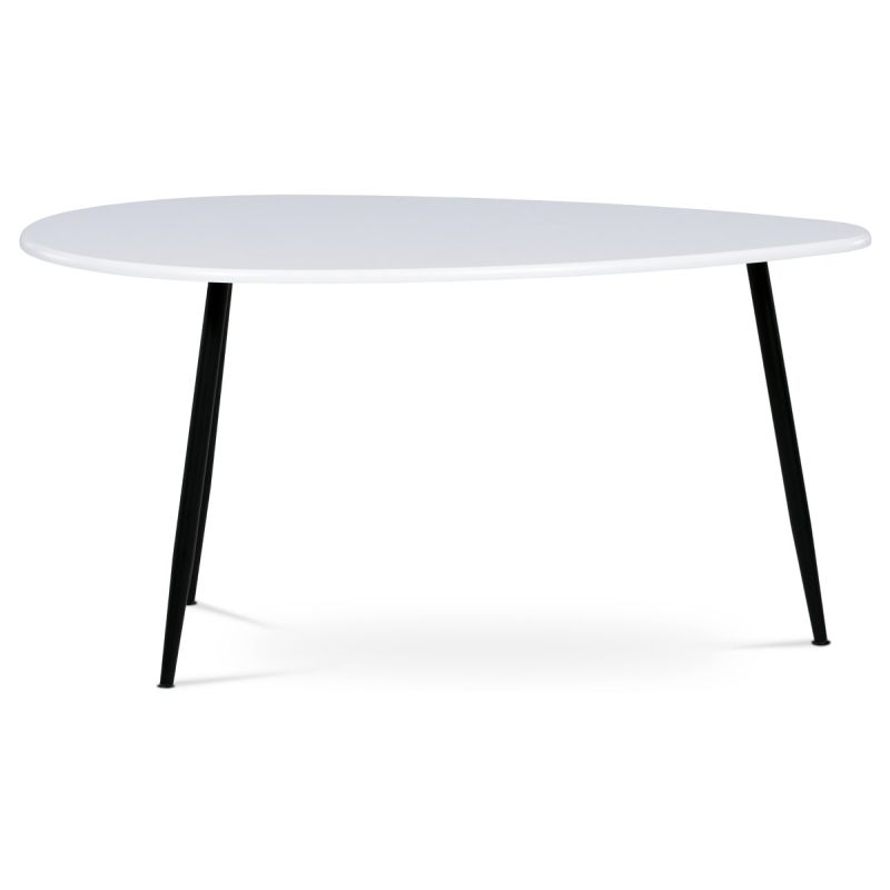 Konferenčný stôl na troch nohách, MDF doska biely mat 100x60