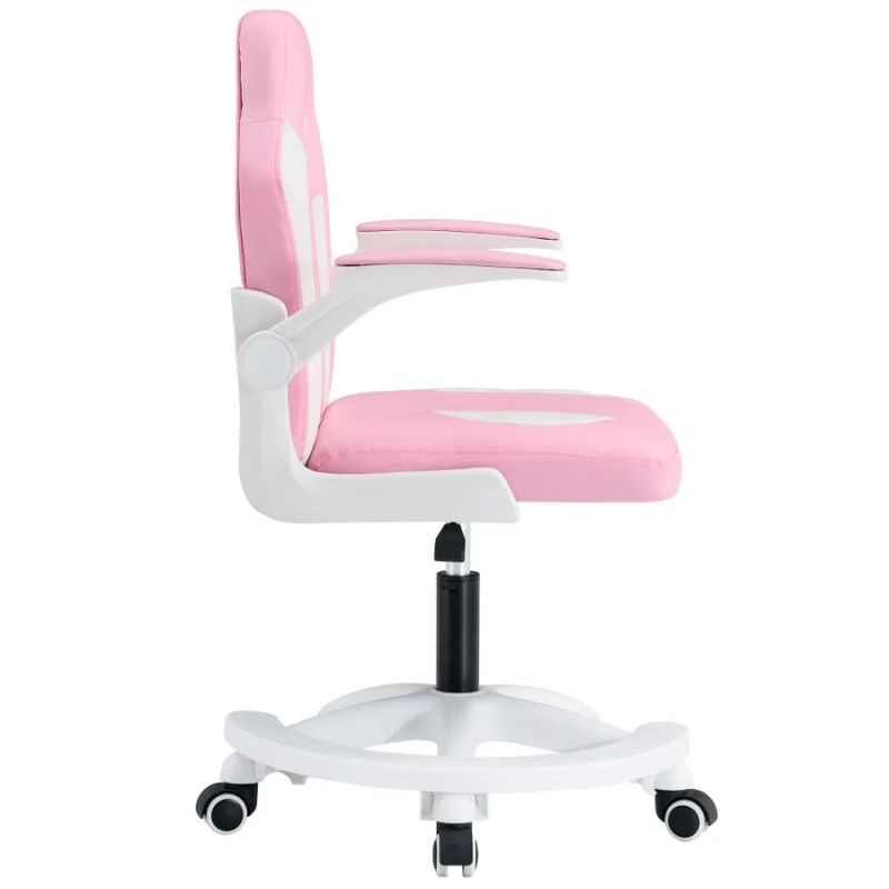 Otočná stolička s prepracovaným dizajnom, ružová-biela