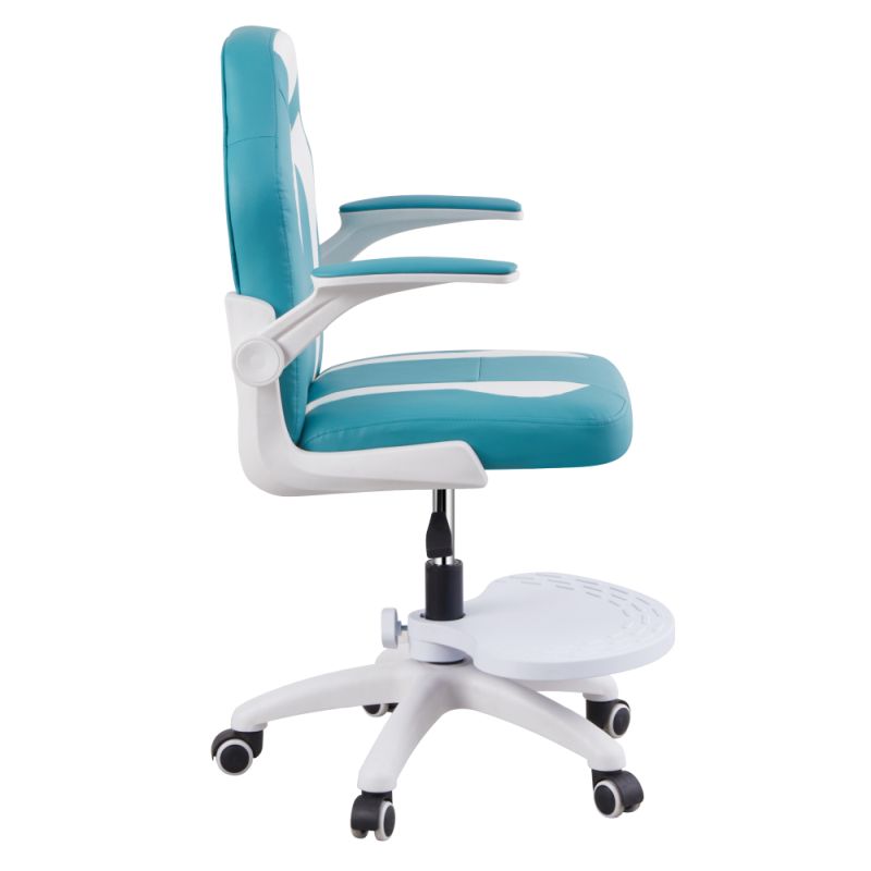 Otočná stolička s prepracovaným dizajnom, modrá-biela