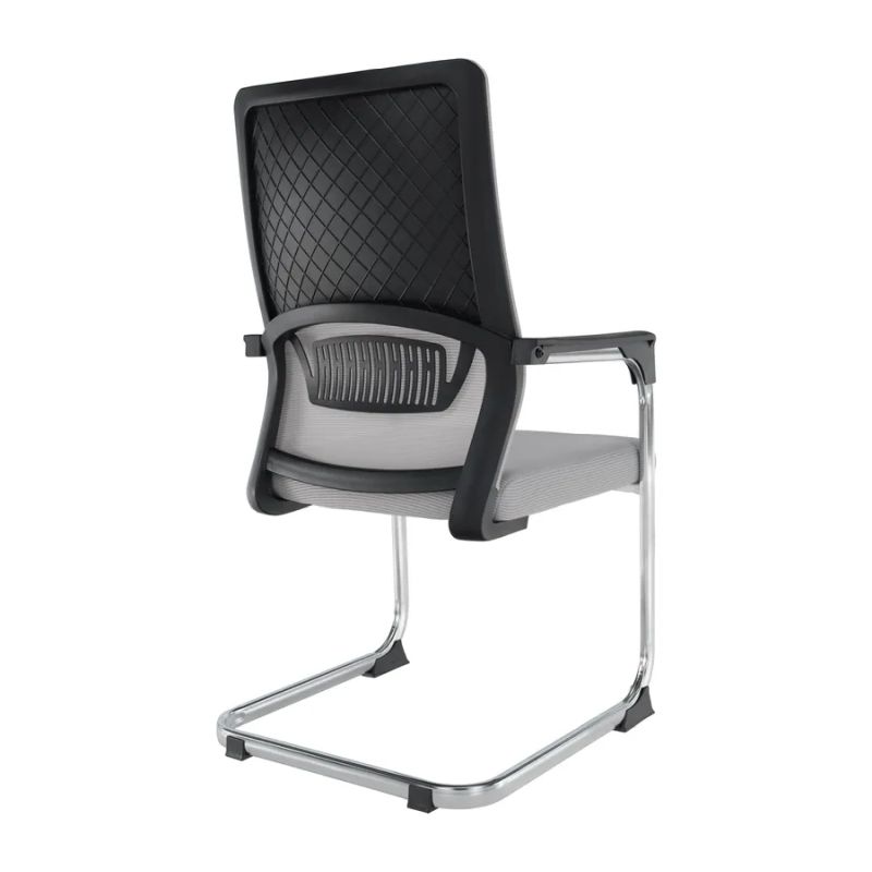 Zasadacia stolička s podrúčkami, sivá látka