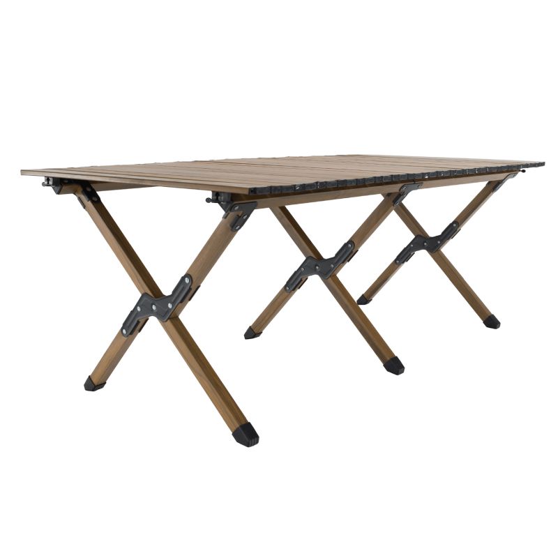 Skladací kempingový stôl, hnedý
