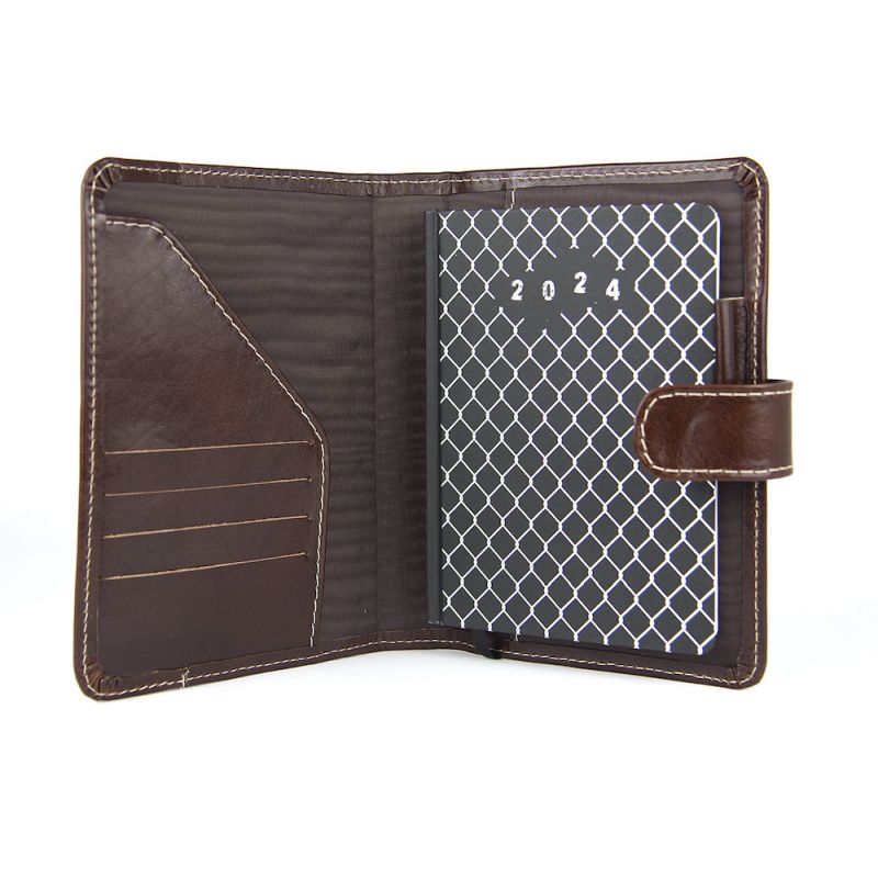 Kožený diár v tmavo hnedom prevedení