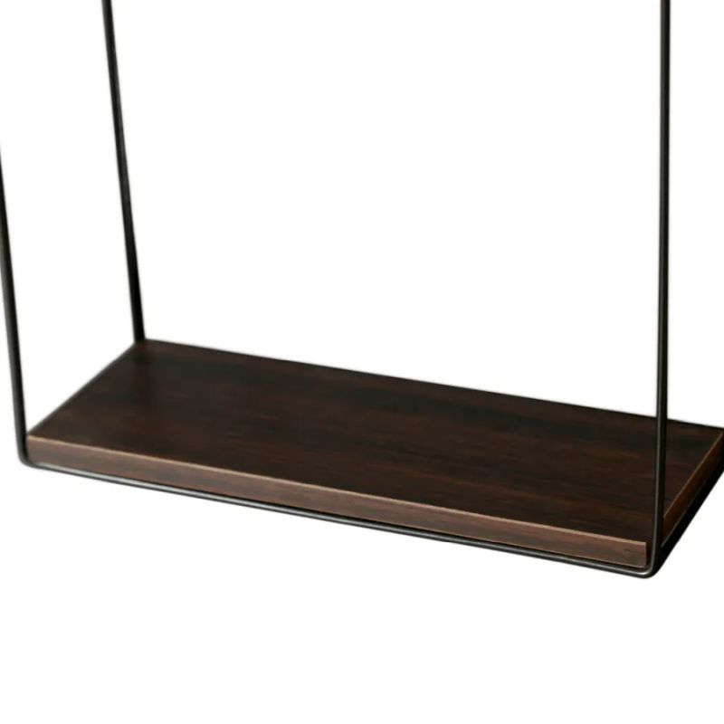 Závesná polica v tvare domčeka, orech-čierna