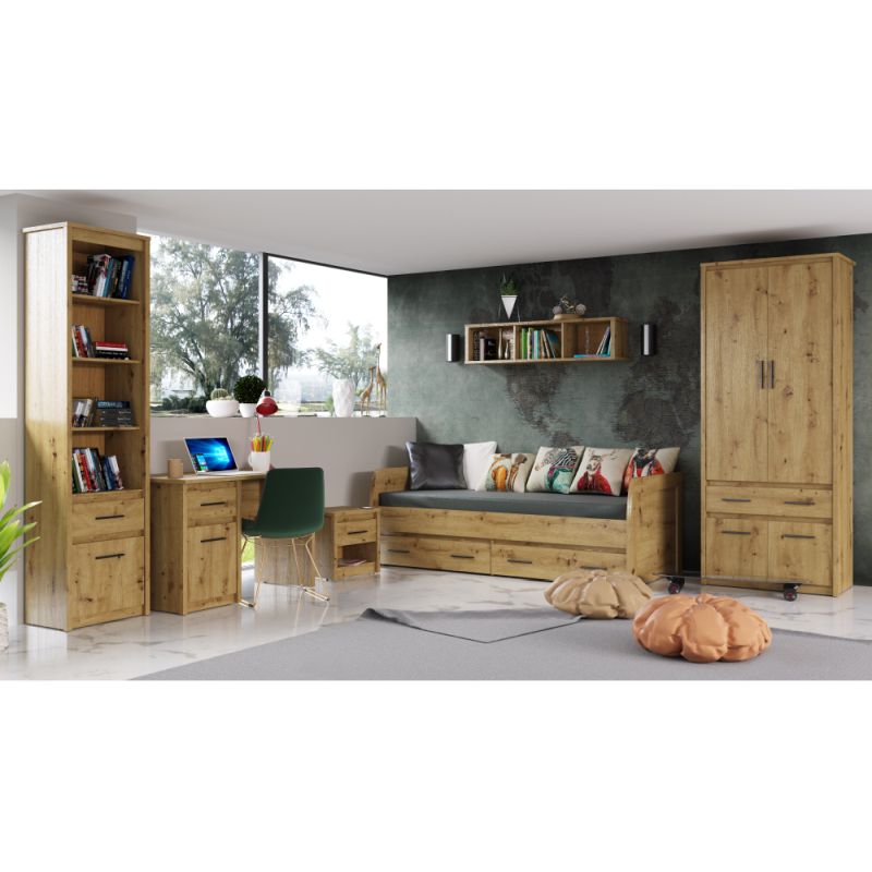 Posteľ 2S, 90x200, dub artisan