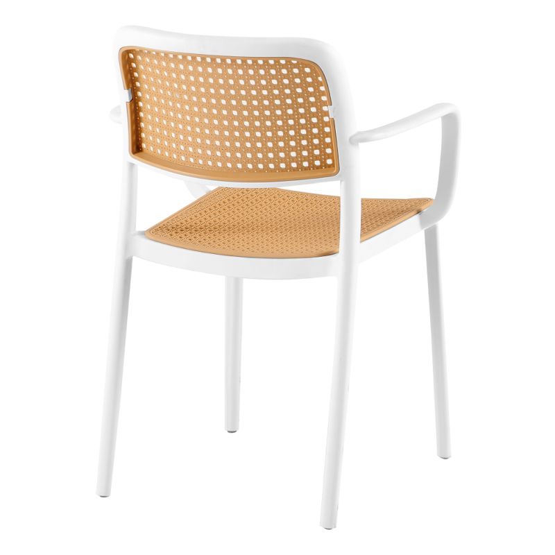 Stohovateľná stolička vyrobená z plastu, biela-béžová, TYP 2