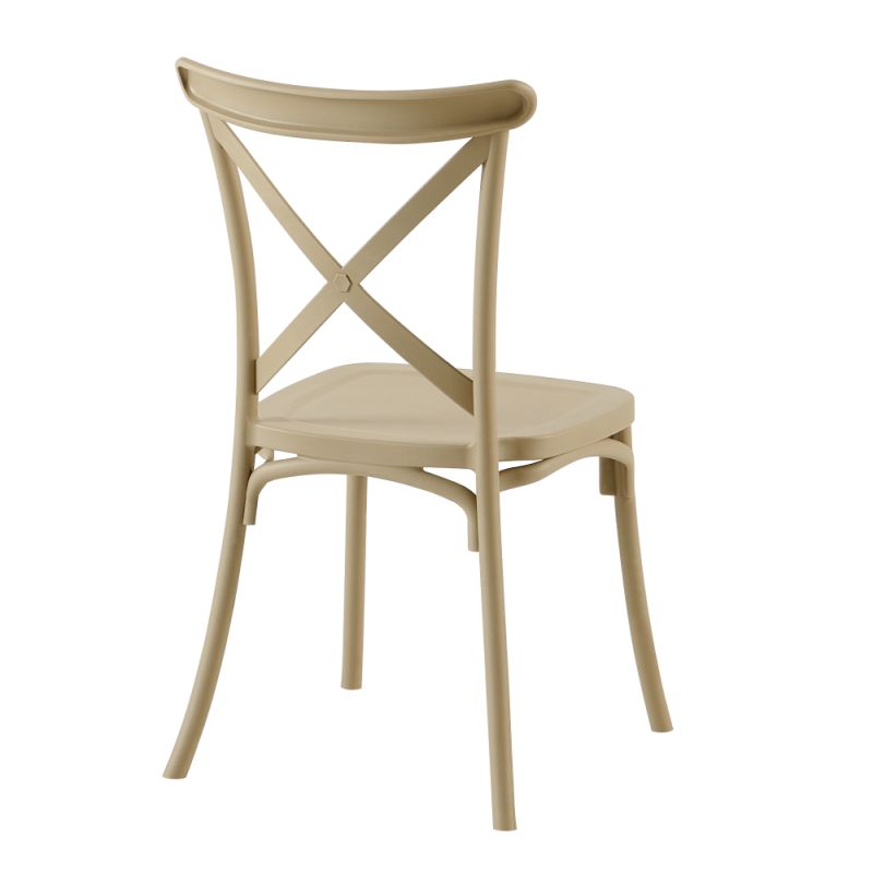 Plastová stohovateľná stolička, sivohnedá