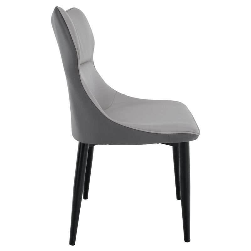 Jedálenská stolička s moderným tvarom, svetlosivá-tmavosivá-čierna