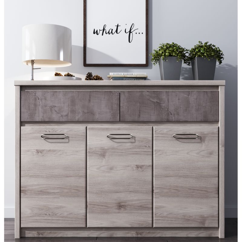 Kombinovaná komoda 3D2S, gaštan nairobi-onyx