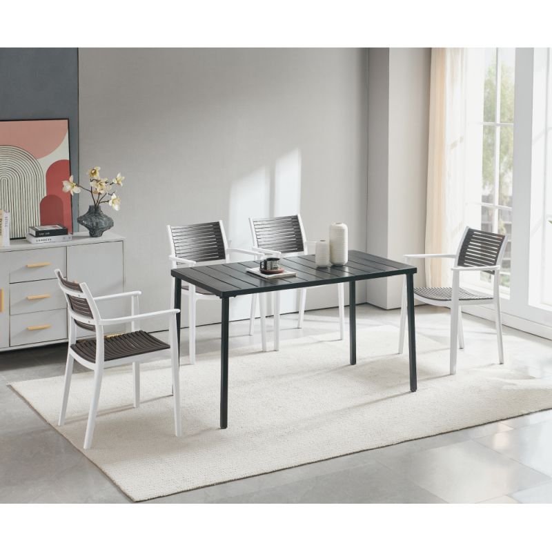 Stohovateľná stolička plastová, biela-sivá