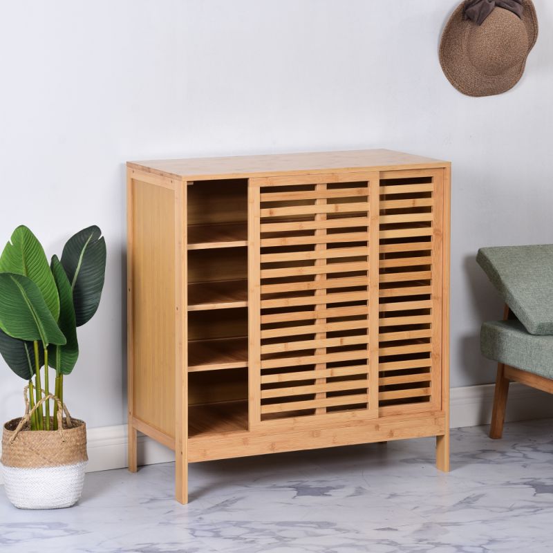 Botník, 4-policový, bambus