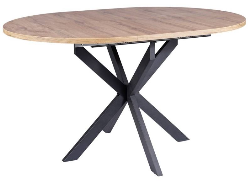 Jedálenský rozkladací stôl, dub artisan-čierny mat