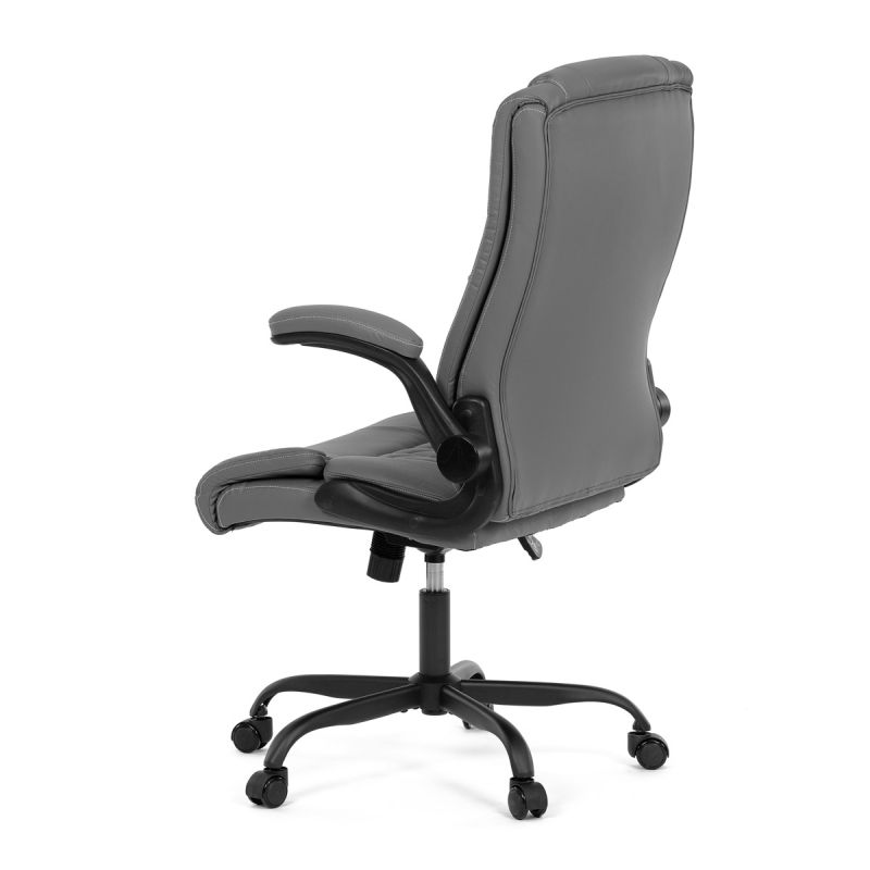 Pohodlná moderná kancelárska stolička, sivá ekokoža