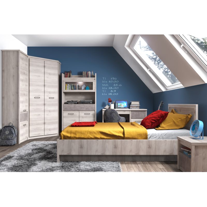 Nočný stolík so zásuvkou, gaštan nairobi-onyx