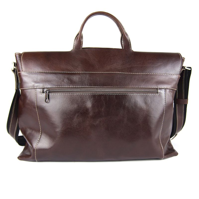 Luxusná exkluzívna kožená aktovka 8369 v tmavo hnedej farbe