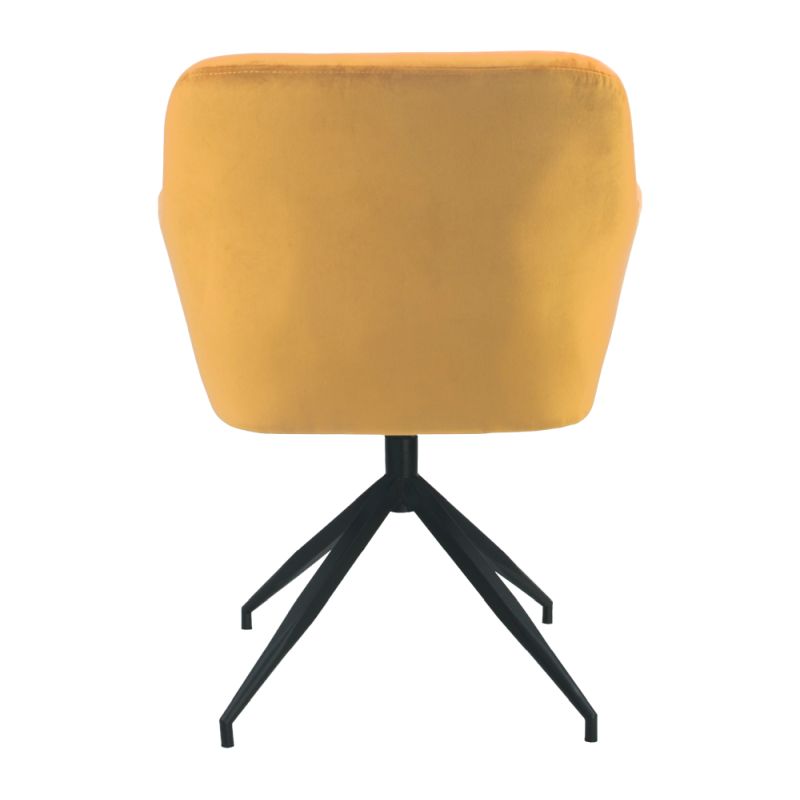 Moderná a pohodlná otočná stolička, horčicová látka Velvet