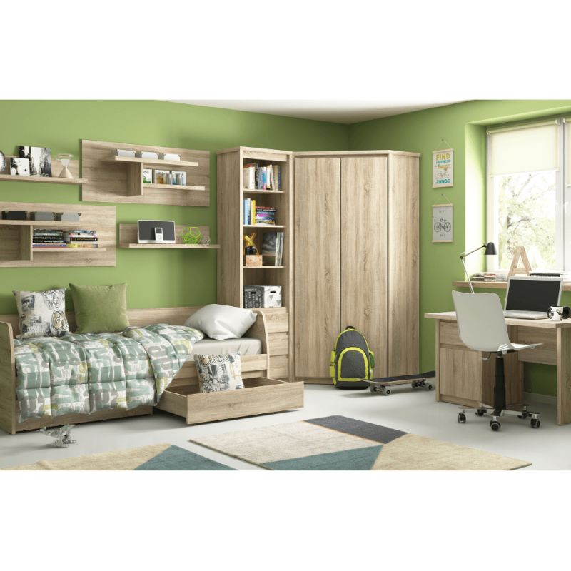 Posteľ 2S, 90x200, dub sonoma