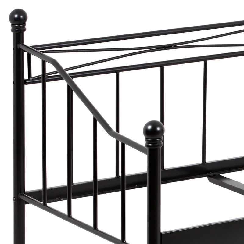 Jednolôžková kovová posteľ matnej čiernej farby