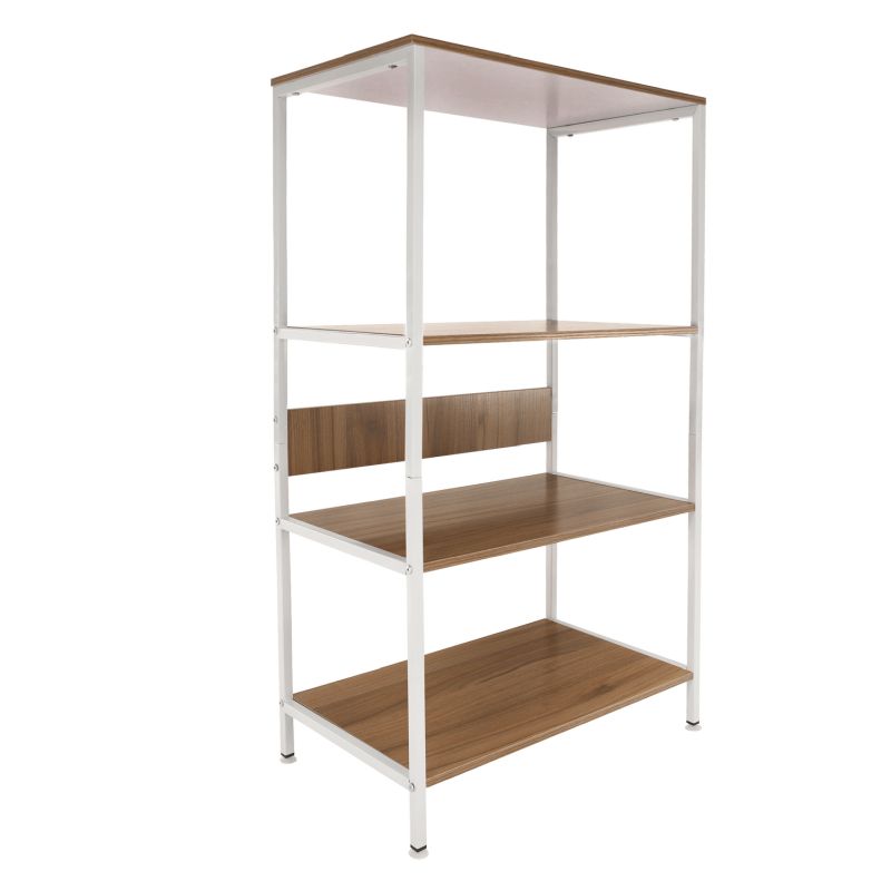 4-policový regál, biela-dub sonoma